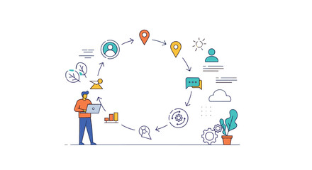 Visualizing a Circular Supply Chain Management Process with Key Stages and Participants