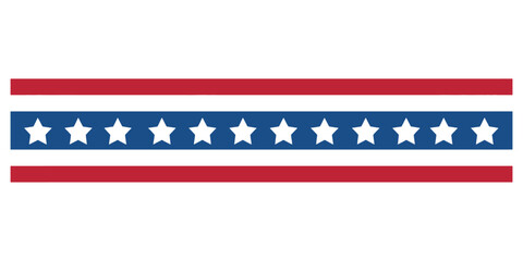 Naklejka premium Patriotic American Flag Stripes with White Stars and Red Stripes on White