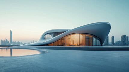 Background of Modern Urban Architecture Square