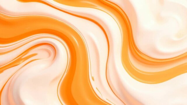 A swirling abstract design featuring vibrant shades of orange and light cream tones.