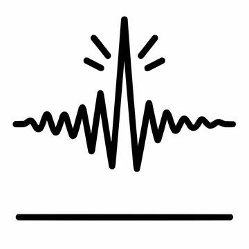 Sound wave with dramatic spike. Audio blooper