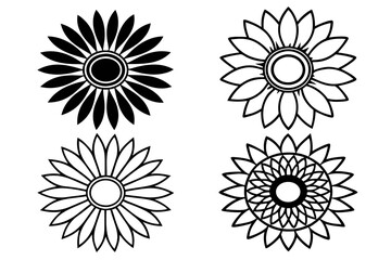 "Elegant Sunflower Silhouette Vector Collection for DIY and Commercial Projects"