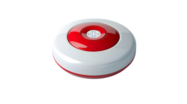 Medical Emergency Button 3d rendered, isolated on transparent background