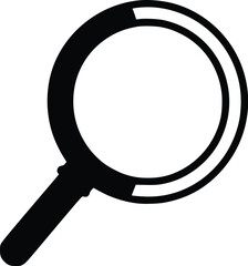 Abstract vector magnifying glass icon: simple, bold, search concept.