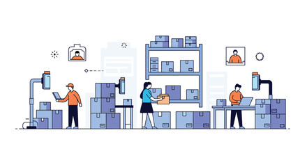 Warehouse operations professionals efficiently manage inventory and package orders for effective distribution channels