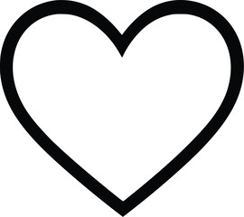 Bold Black Vector Heart Outline: Simple Romantic Icon
