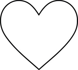 Simple black vector heart outline; romantic, minimalist design.