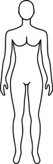 Female anatomical vector outline: simple, minimalist design