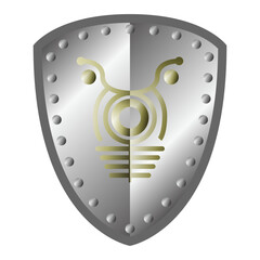 金の装飾入りの金属の盾