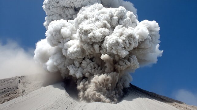 pyroclastic flow racing down volcano slope, high-speed volcanic gas and debris cloud