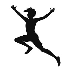 Jumping Silhouette vector illustration on white background