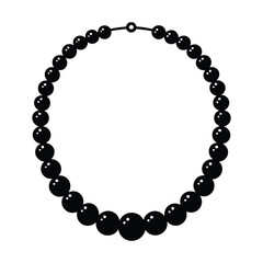 Obraz premium Elegant Black Pearl Necklace Jewelry Design Illustration