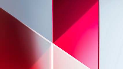 Modern Abstract Geometry with Red and White Planes