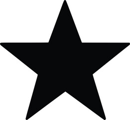 Fototapeta premium Bold Black Star Vector Icon: Simple Minimalist Graphic Design Element