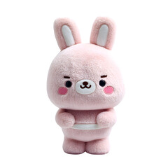 Pink Bunny Plush Toy, isolated on white background