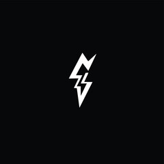 Abstract vector lightning bolt logo design: dark energy concept