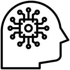 Machine learning icon for digital finance, business, website, application, printing, document, poster design, etc