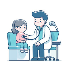 Doctor Examining Patient - Medical Checkup Vector Illustration