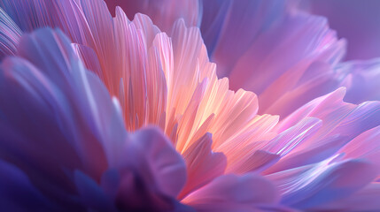 Close-up of delicate flower petals in soft pastel tones with intricate textures and vibrant lighting. Ideal for nature, beauty, and floral-themed creative projects.