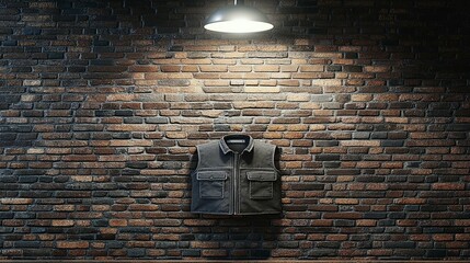 Dark Vest on Brick Wall