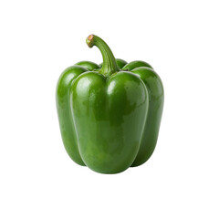 Green bell pepper on white background for culinary use  