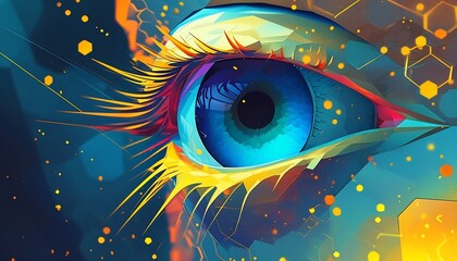 Futuristic Eye With Abstract Digital Technology Elements