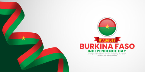 Burkina faso flag for independence day banner background with blank space area