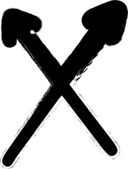 Collection of arrows in brush stroke