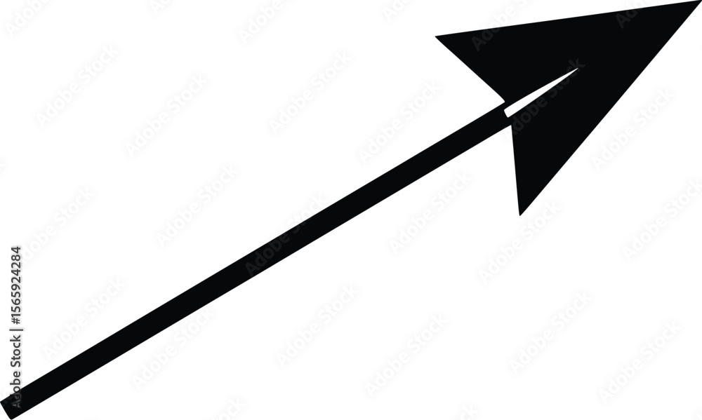 Poster sharp arrowhead vector icon: minimalist black design element