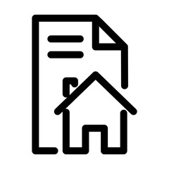 real estate icon with document. Documents behind house.