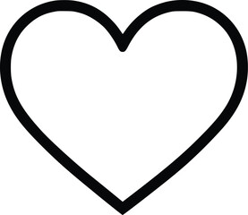 Bold Black Outline Heart Vector Icon Illustration Graphic