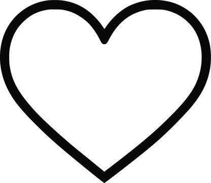 Bold Black Outline Heart Vector Icon Illustration Graphic