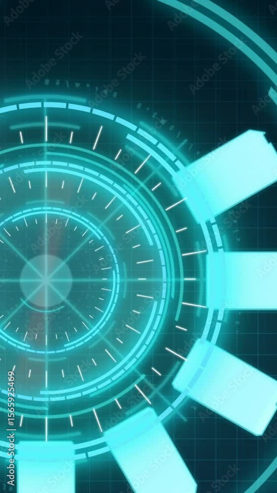 Poster animation of scope scanning and data processing over digital screen