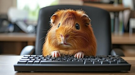Guinea Pig on Keyboard