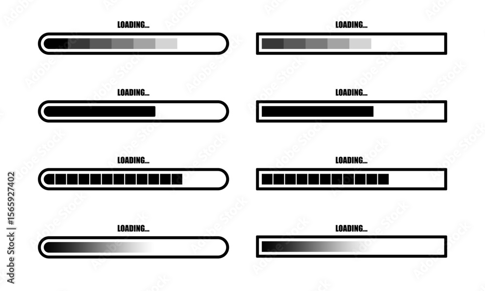 Poster loading icons collection isolated vector symbols on transparent background