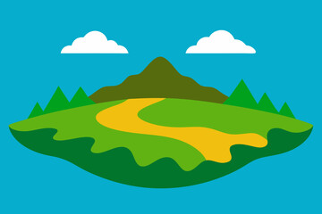 Fototapeta premium A Simple Graphic Depiction Of Basic Lowlands For A Minimalist And Clean Land Icon