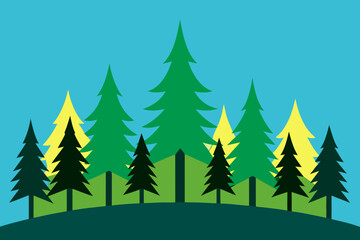 Fototapeta premium A Simple Graphic Depiction Of Basic Boreal Forests For A Clean And Minimalist Icon