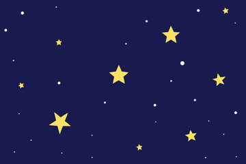 A Simple Starry Night Sky With Various Sizes Of Stars For A Magical Space Background