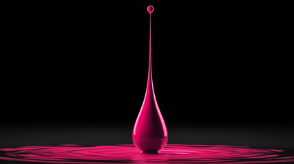 Pink Paint Splash on Black Background 