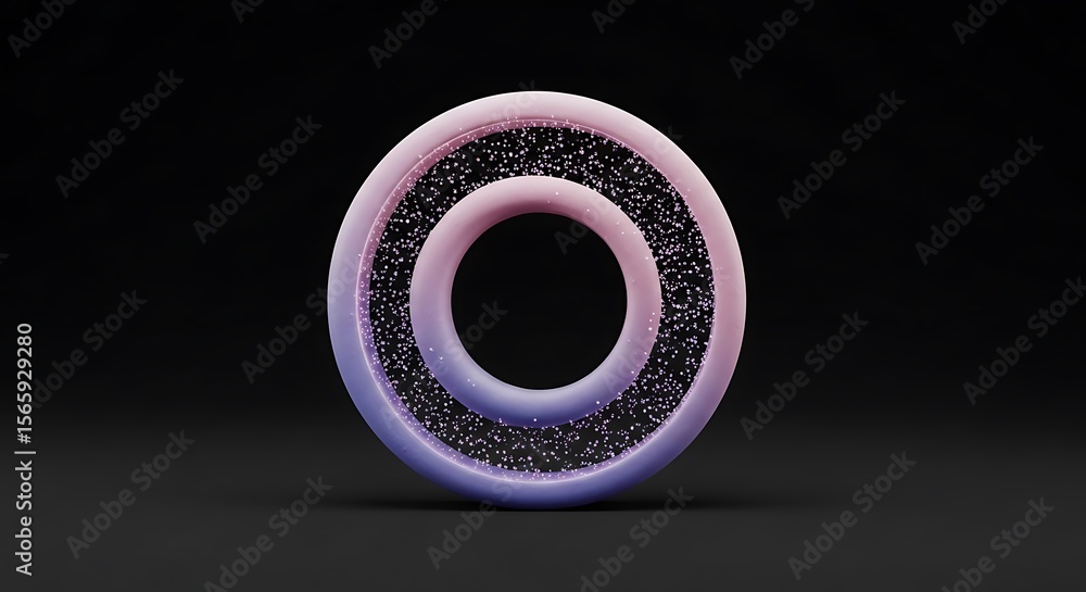 Poster a stylized, abstract ring shape with gradient colors and textured inner core.