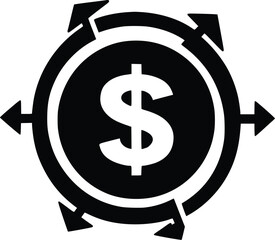 Vector illustration: Financial Flow, Global Currency, Bold Icon Design