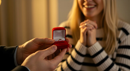 She said yes Romantic proposal engagement ring surprise love marriage wedding happy couple relationship forever