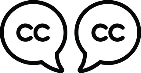 Vector illustration: Closed Captions speech bubbles, modern style, simple design.
