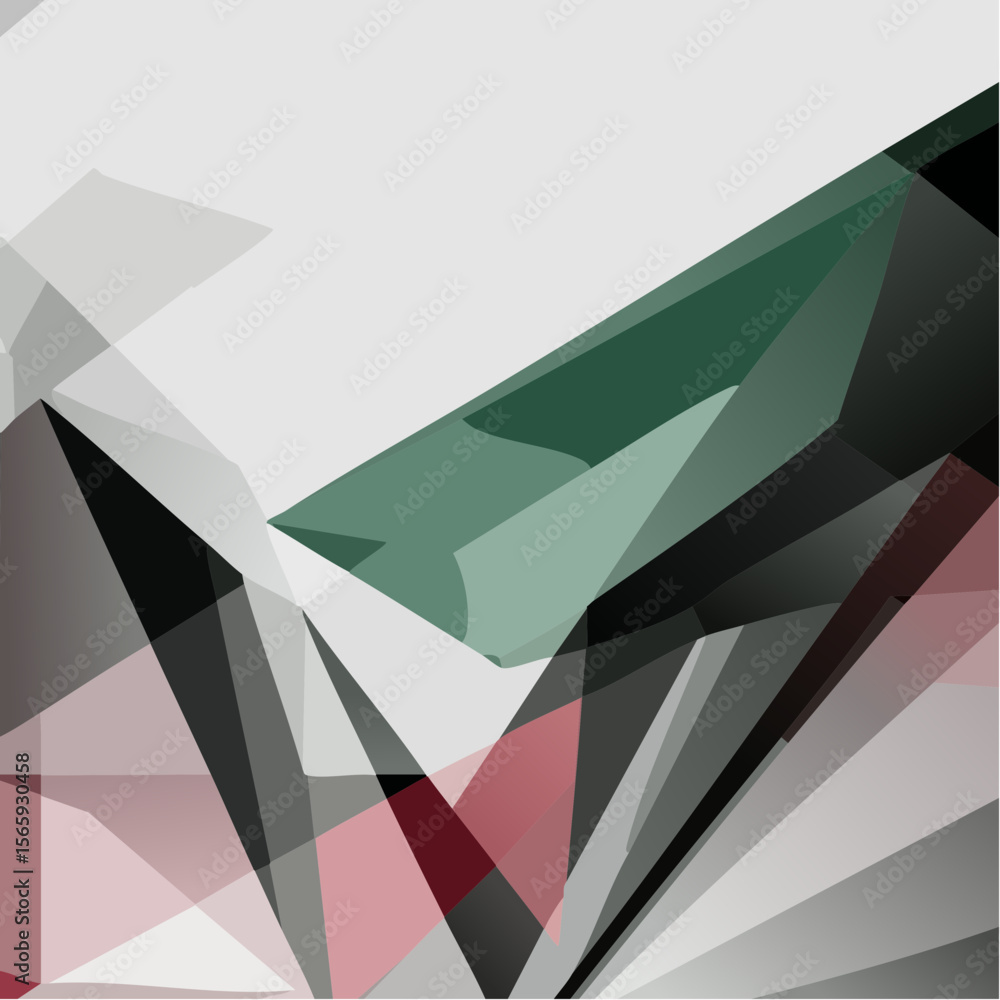 Aufkleber a bold vector with jagged shards and broken triangle forms in black, crimson, and ivory. clean lines