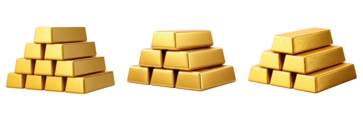 Stack of gold bars symbolizing wealth and investment growth with shiny metallic texture and bright yellow color