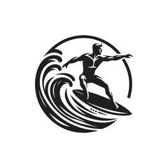 silhouette of a person surfing