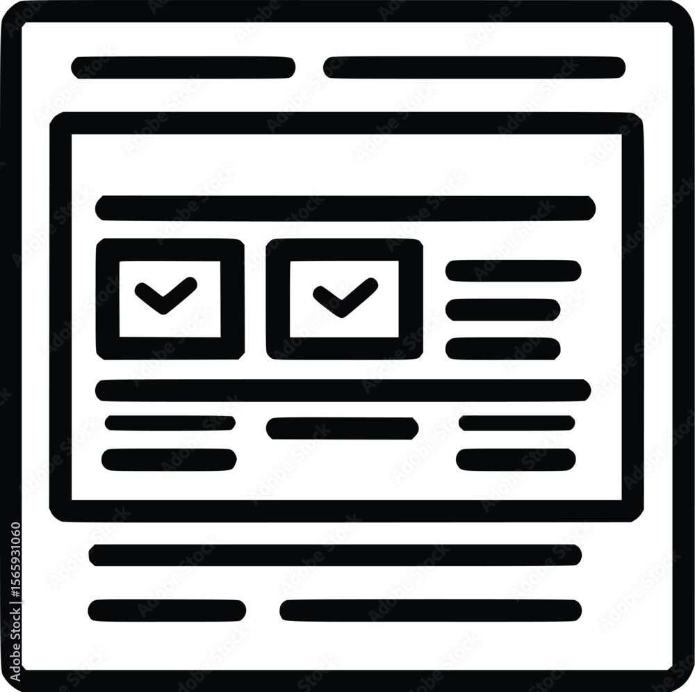Poster bold vector website ui design: simple checklist app interface