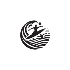 silhouette of a person surfing