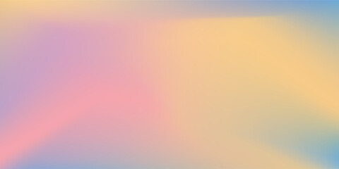 Modern clear blue sky. Pastel rainbow. Light blue, pink and yellow simple art