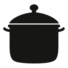 Title: Black Silhouette of a Cooking Pot with Lid